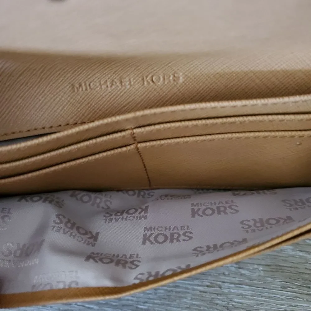 Michael Kors Saffiano Leather Crossbody Satchel and Bi-fold Wallet